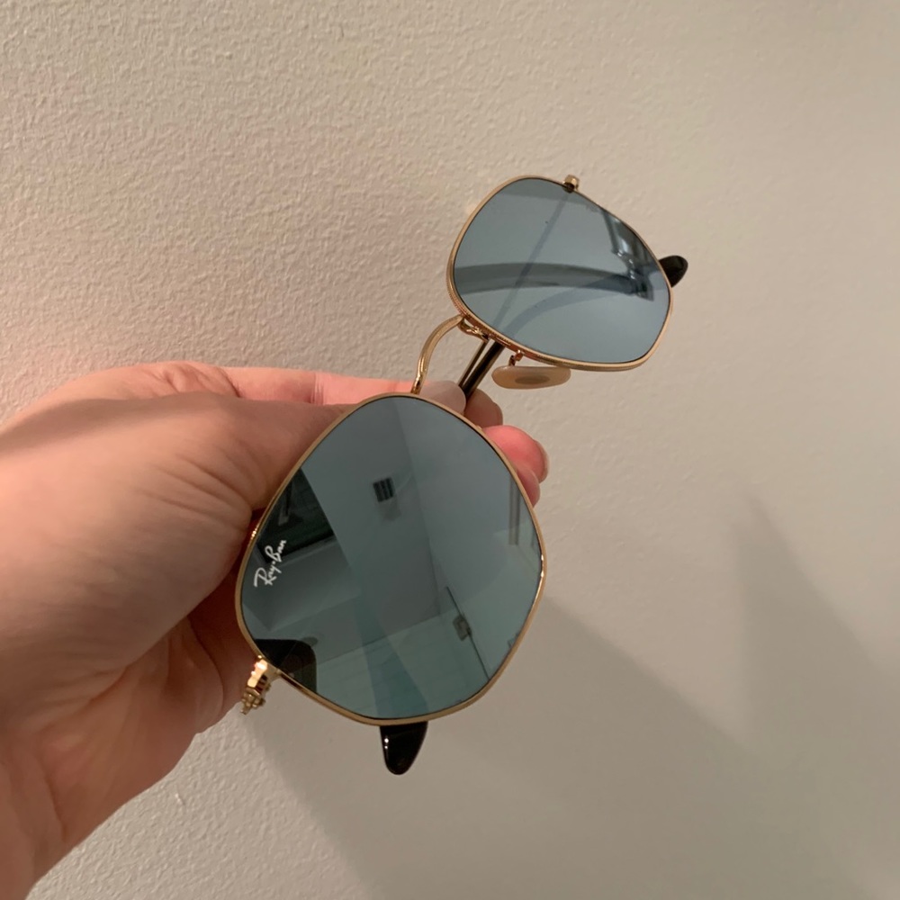 Rayban Hexagonal Silver Reflected Sunglasses - image 1